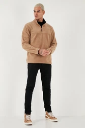 Buratti Fleecepullover Regular Fit Braun/Beige