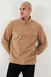 Buratti Fleecepullover Regular Fit Braun/Beige