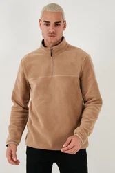 Buratti Fleecepullover Regular Fit Braun/Beige