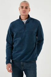 Buratti Fleecepullover Regular Fit Dunkelblau/Blau/Türkis/Hellblau