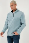 Buratti Fleecepullover Regular Fit Hellblau/Grau/Blau Buratti Fleecepullover Regular Fit Hellblau/Grau/Blau