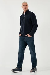 Buratti Fleecepullover Regular Fit Dunkelblau/Blau