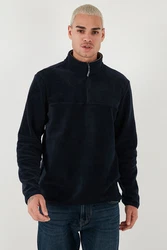 Buratti Fleecepullover Regular Fit Dunkelblau/Blau