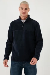 Buratti Fleecepullover Regular Fit Dunkelblau/Blau