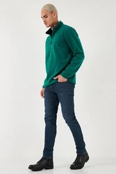 Buratti Fleecepullover Regular Fit Dunkelgrün/Türkis/Grün