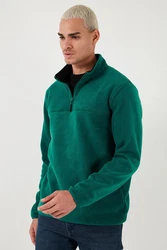 Buratti Fleecepullover Regular Fit Dunkelgrün/Türkis/Grün