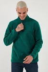 Buratti Fleecepullover Regular Fit Dunkelgrün/Türkis/Grün