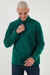 Buratti Fleecepullover Regular Fit Dunkelgrün/Türkis/Grün