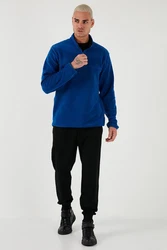 Buratti Fleecepullover Regular Fit Blau/Dunkelblau