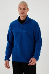 Buratti Fleecepullover Regular Fit Blau/Dunkelblau