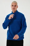 Buratti Fleecepullover Regular Fit Blau/Dunkelblau