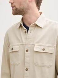 TOM TAILOR Twill Overshirt Khaki/Beige