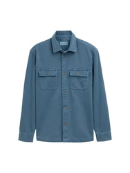 TOM TAILOR Twill Overshirt Blau/Hellblau/Grau
