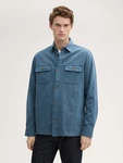TOM TAILOR Twill Overshirt Blau/Hellblau/Grau
