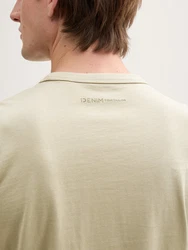 TOM TAILOR Denim T-Shirt Relaxed Fit Langarmshirt mit Brusttasche Khaki/Beige