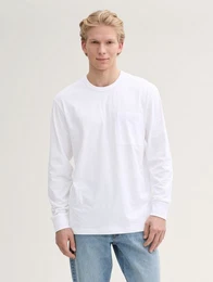 T-Shirt Relaxed Fit Langarmshirt mit Brusttasche