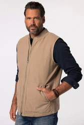 JP1880 Steppweste Canvasweste Collegekragen Braun/Beige/Khaki