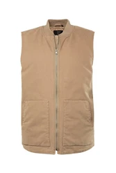 JP1880 Steppweste Canvasweste Collegekragen Braun/Beige/Khaki