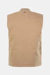JP1880 Steppweste Canvasweste Collegekragen Braun/Beige/Khaki