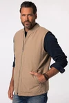 JP1880 Steppweste Canvasweste Collegekragen Braun/Beige/Khaki