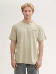 TOM TAILOR Denim T-Shirt Relaxed Fit mit Print Khaki/Beige