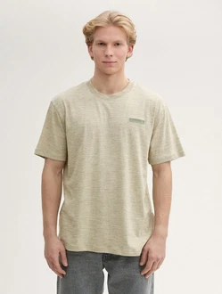 TOM TAILOR Denim T-Shirt Relaxed Fit mit Print Khaki/Beige TOM TAILOR Denim T-Shirt Relaxed Fit mit Print Khaki/Beige