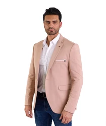 Denim Distriqt Jerseysakko Sportlich Jersey Sakko mit Stretch Beige