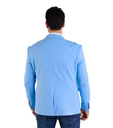 Denim Distriqt Jerseysakko Sportlich Jersey Sakko mit Stretch Azur Blau