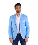 Denim Distriqt Jerseysakko Sportlich Jersey Sakko mit Stretch Azur Blau
