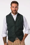 JP1880 Steppweste Tweed-Weste FLEXNAMIC Dunkelgrün