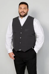 Men Plus Steppweste Weste MEN+ Schwarz/Dunkelgrau/Grau/Rot