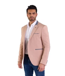 Denim Distriqt Jerseysakko Sportliches Herren Jersey Sakko mit besonderen Details Dunkel Beige