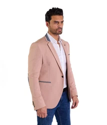 Denim Distriqt Jerseysakko Sportliches Herren Jersey Sakko mit besonderen Details Dunkel Beige