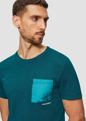 s.Oliver Kurzarmshirt Baumwoll-T-Shirt Türkis/Grün