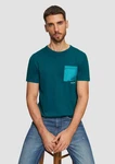 s.Oliver Kurzarmshirt Baumwoll-T-Shirt Türkis/Grün