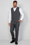 Men Plus Steppweste Regular Fit Dunkelgrau/Hellgrau/Grau