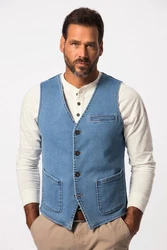JP1880 Steppweste Jeansweste FLEXNAMIC Blau/Dunkelblau/Grau