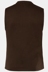 Men Plus Steppweste Trachten Weste Sweat Stehkragen Braun/Dunkelbraun