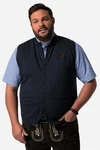 Men Plus Steppweste Trachten Weste Sweat Stehkragen Dunkelblau/Schwarz/Blau