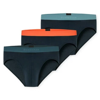 Schiesser Slip Herren Rio-Slip Serie 95/5 (3er Pack) Dunkelblau/Blau/Türkis