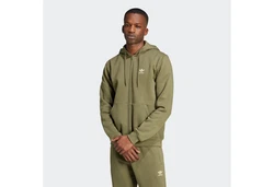 ADIDAS ORIGINALS Sweatjacke 'Trefoil Essentials' Dunkelgrün/Khaki