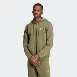 ADIDAS ORIGINALS Sweatjacke 'Trefoil Essentials' Dunkelgrün/Khaki