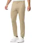 Indicode Herren Rodekro Chinohose Super Stretch mit 4 Taschen Khaki/Beige