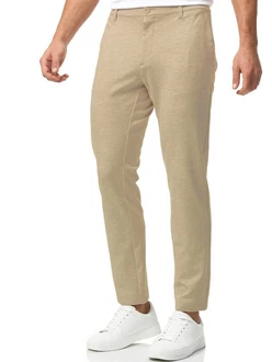 Indicode Herren Rodekro Chinohose Super Stretch mit 4 Taschen Khaki/Beige