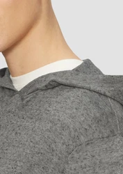 QS Strickpullover Hoodie Dunkelgrau/Grau/Hellgrau
