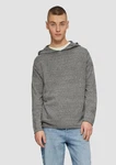 QS Strickpullover Hoodie Dunkelgrau/Grau/Hellgrau