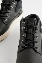 Next Flacher Sport-Boot Schnürstiefelette Dunkelgrün/Grün/Schwarz