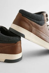 Next Flacher Sport-Boot Schnürstiefelette Braun/Beige