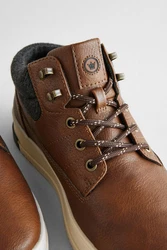 Next Flacher Sport-Boot Schnürstiefelette Braun/Beige