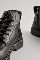 Next Apron Lederstiefel Schnürstiefelette Schwarz